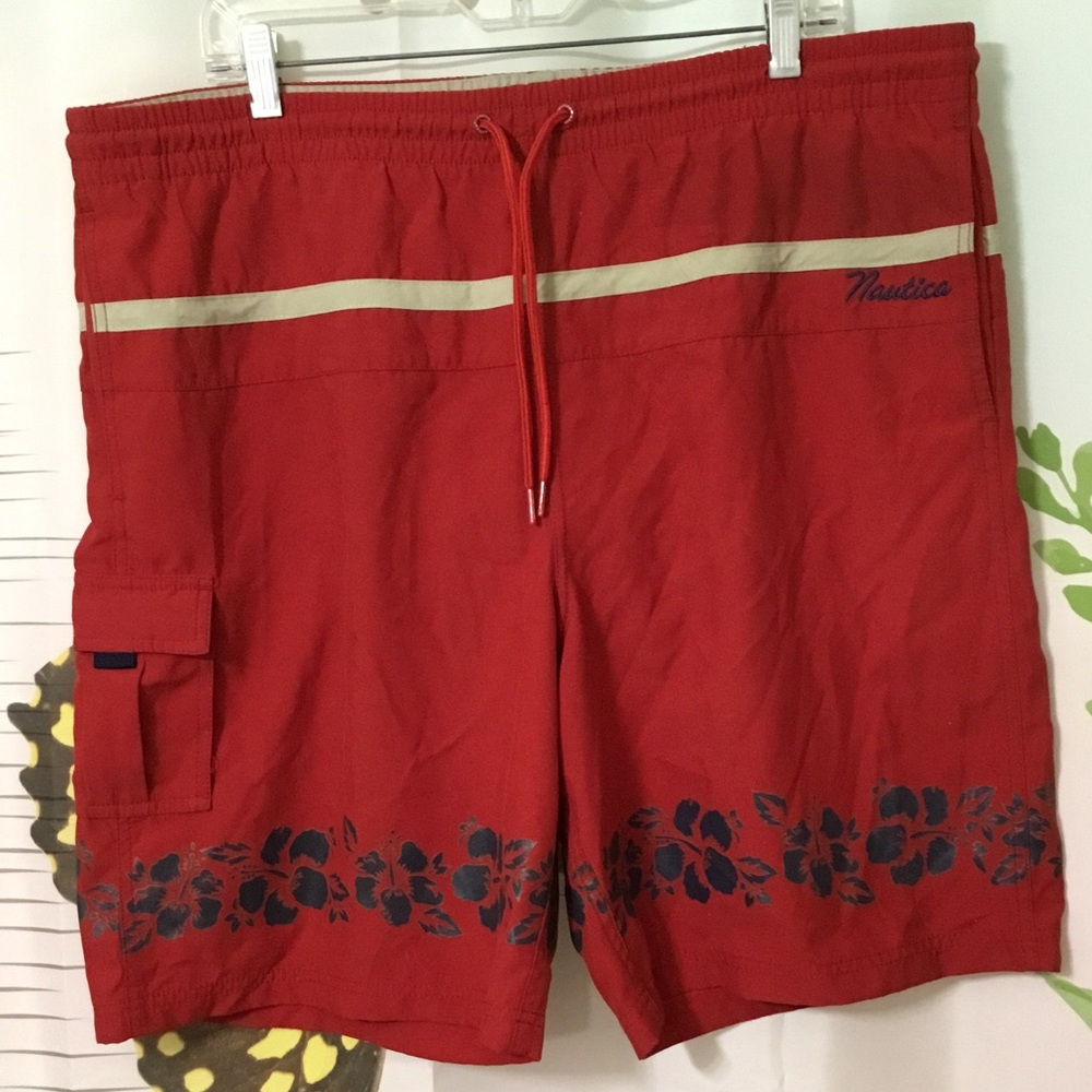 Vintage Nautica Aloha Mens Swim Trunks Beach Board Size-Large ~ Y2K